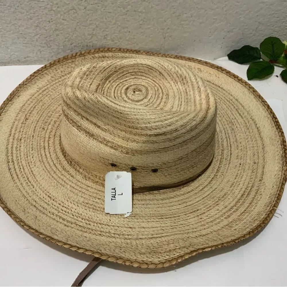Somher Straw Brim Hat Made in Mexico Size Large Festival Concert Beach Sun  New